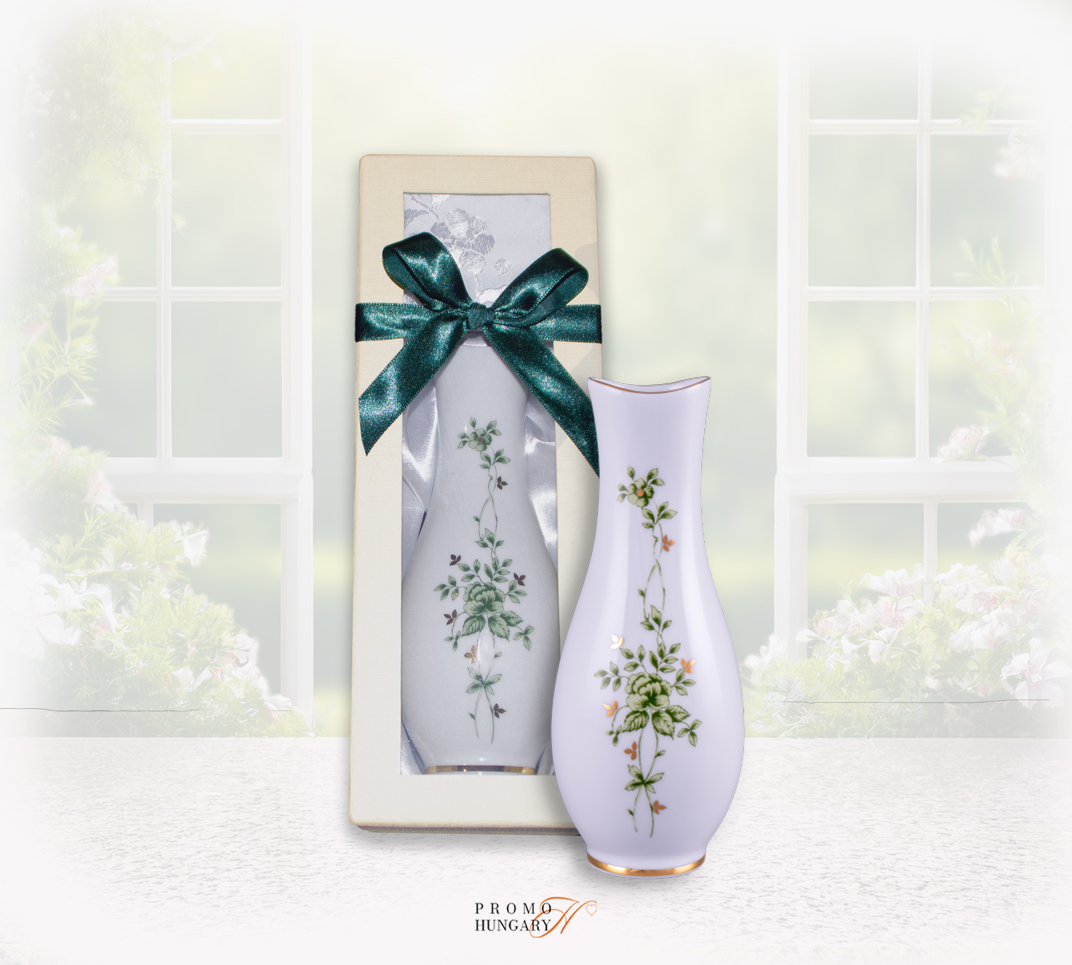 Traditions of Hungary - ajándék szett - Hollóházi porcelán vázával