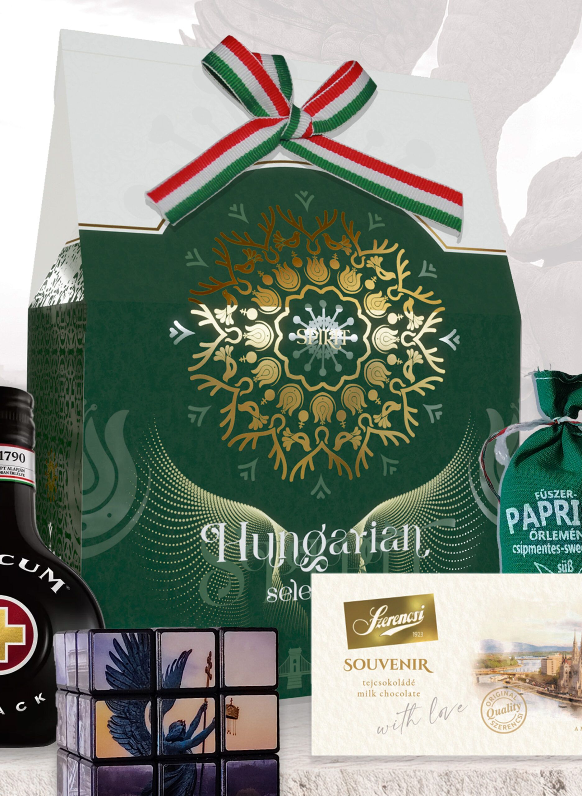 Hungarian SPIRIT Selection - Exkluziv magyar rendezvény ajándék csomag - Szerencsi csokoládéval
